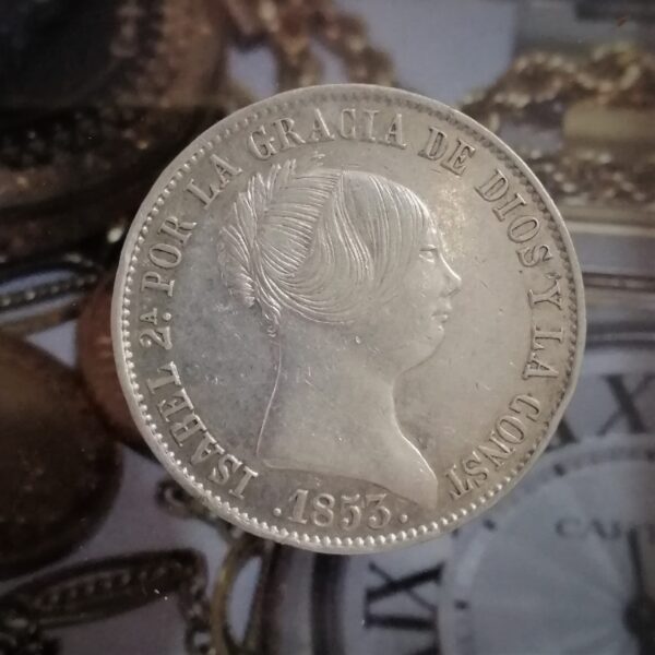 Isabel II 10 Reales plata 1853 Madrid