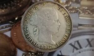 Isabel II 20 Céntimos de peso plata  1867 Manila