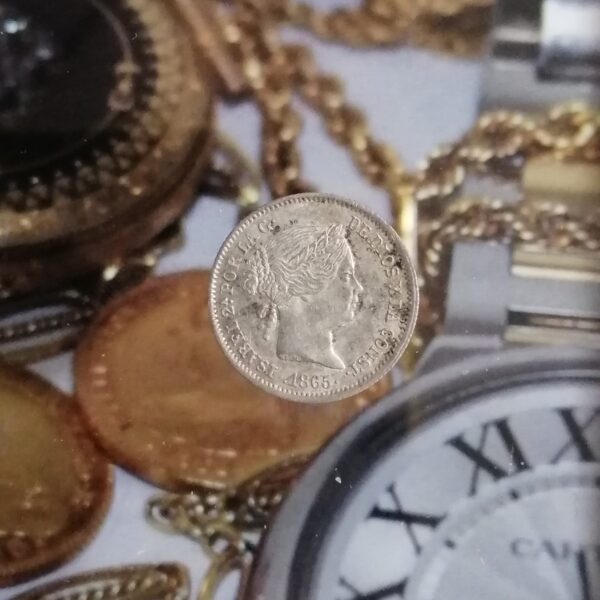 Isabel II 10 Céntimos de escudo plata  1865 Madrid