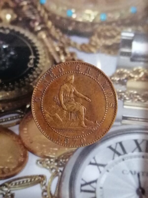 Gobierno Provisional. 5 Céntimos 1870 cobre