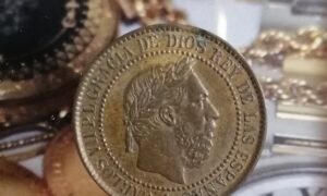 Carlos VII. 5 Céntimos de peseta 1875 Bruselas cobre