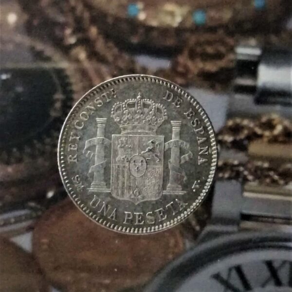 Alfonso XIII 1 Peseta plata 1900*19-00 S.M.V Madrid