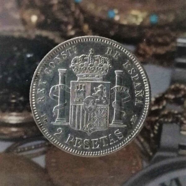 Alfonso XIII 2 Pesetas plata 1892*18-92 M.S.M Madrid