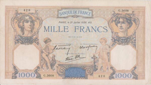 notafilia billete francia 100 francos 12 julio 1938