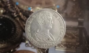 antigua moneda de plata 4 reales fernando VII 1823