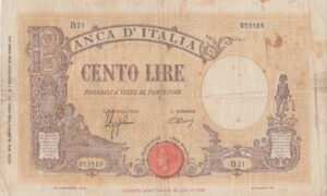 billete italiano 100 liras 1943