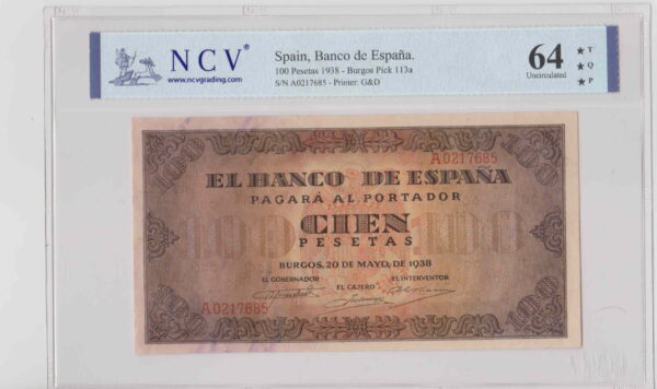 100 Pesetas Burgos 1938