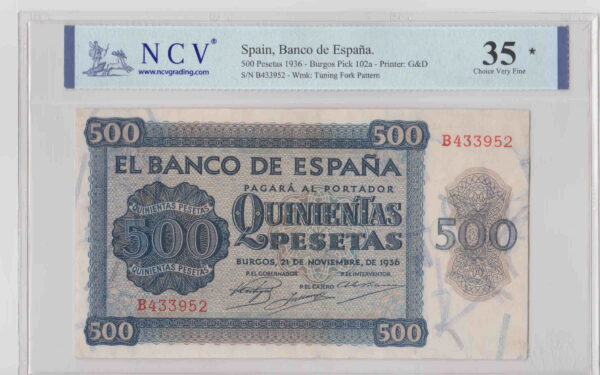 500 pesetas burgos 1936