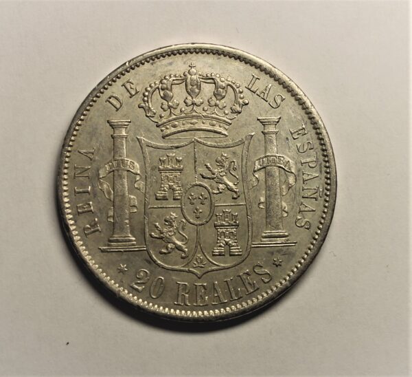 isabel II 20 reales 1857 madrid