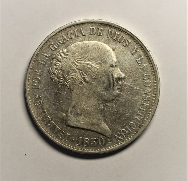 Isabel II 20 reales 1850 Madrid CL