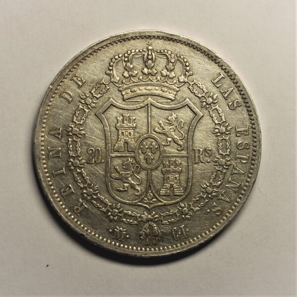 Isabel II 20 reales 1850 Madrid CL