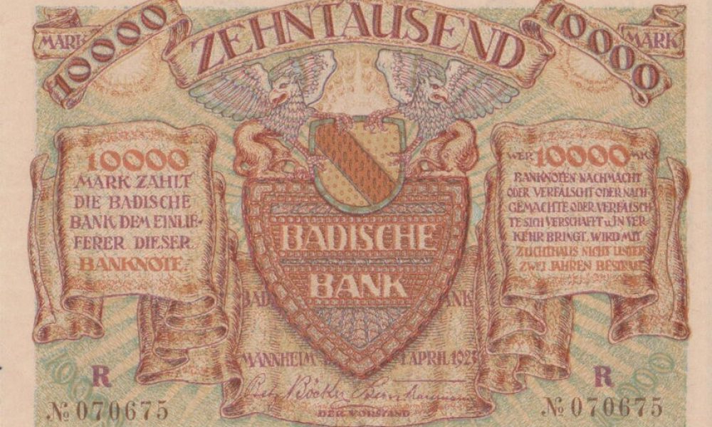 Billete aleman estado de baden 10000 marcos 1923