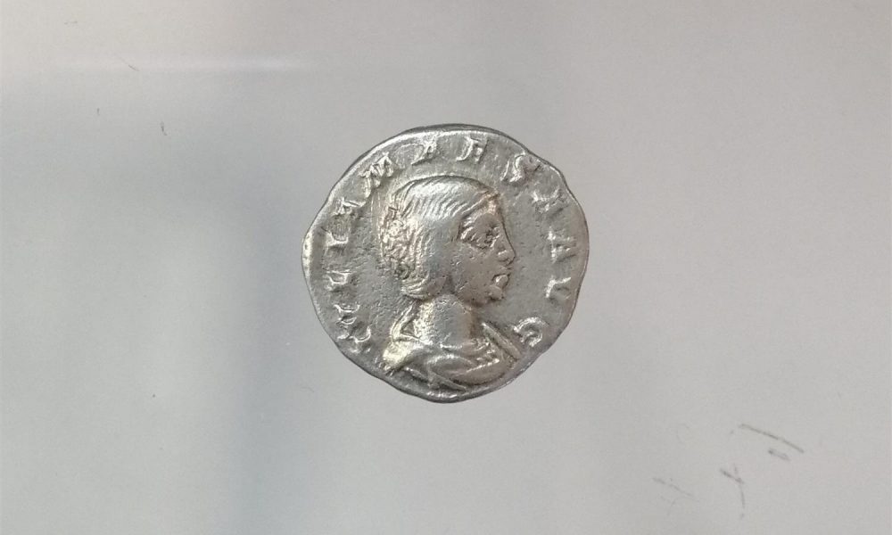 Moneda Antigua Romana denario romano Iulia Maesa. Denario