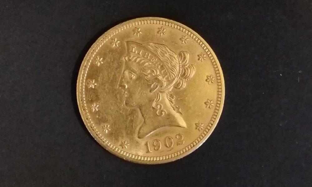 10 Dolares americanos oro 1902.