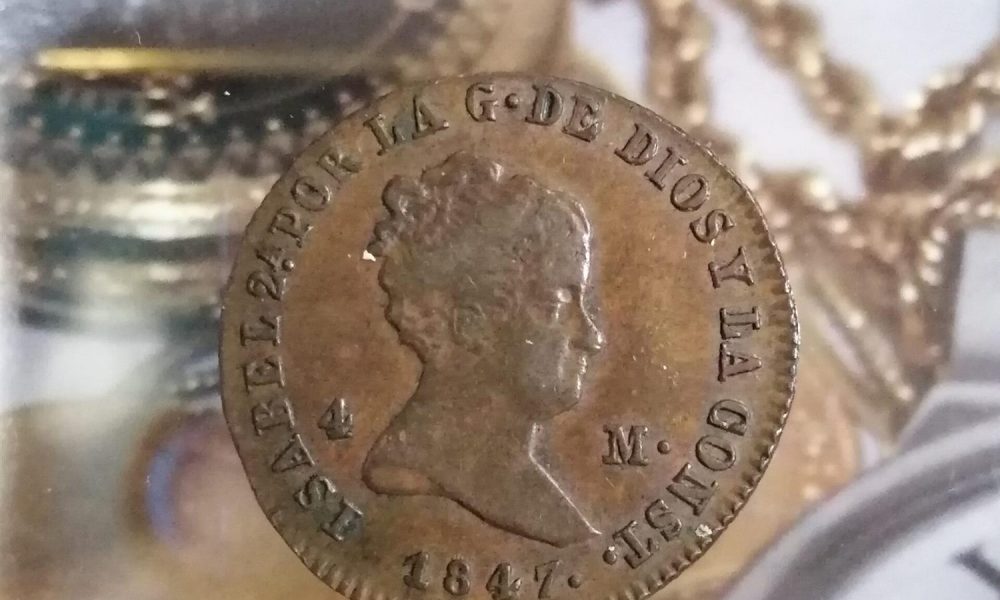 Isabel II 4 Maravedís 1847 Jubia cobre