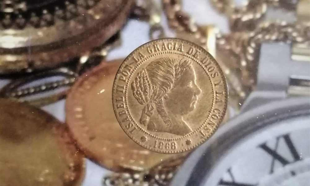 Isabel II 1/2 Céntimo de escudo 1868 Barcelona cobre