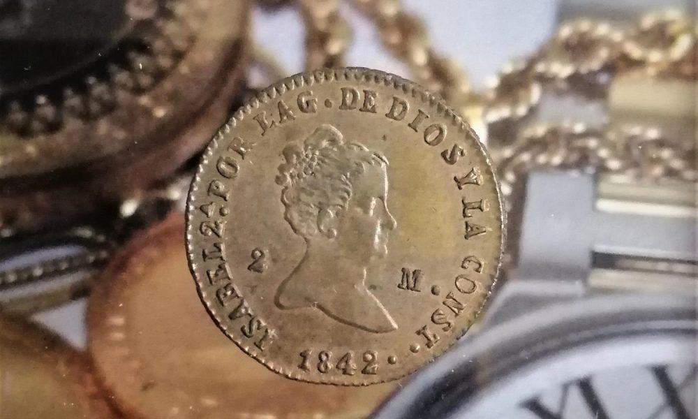 Isabel II 2 maravedís 1842 Segovia cobre