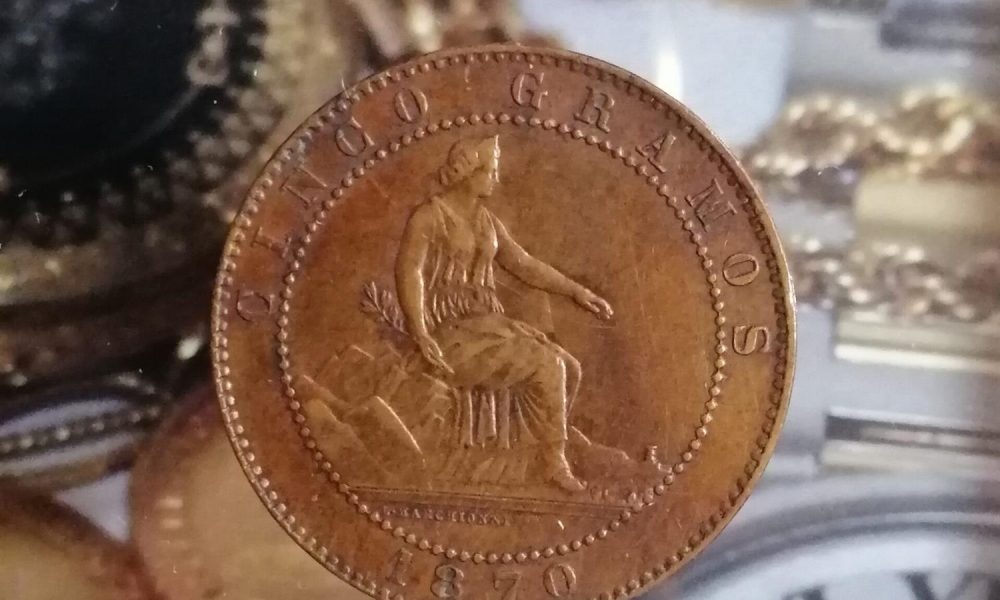 Gobierno Provisional. 5 Céntimos 1870 cobre
