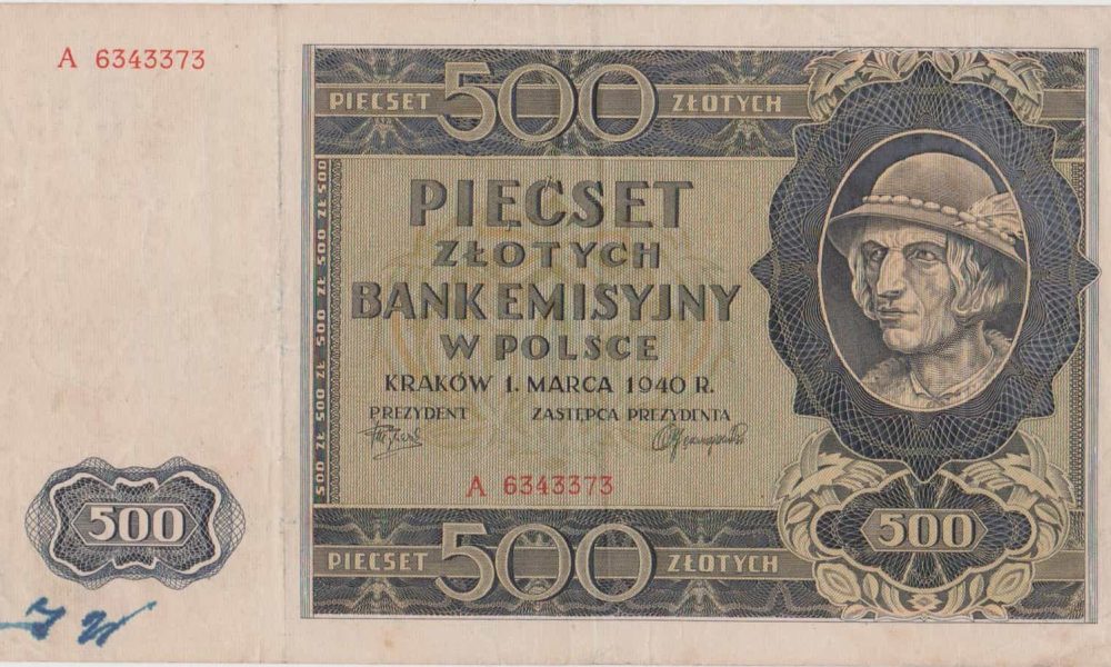 billete polaco 500 esloti 1940